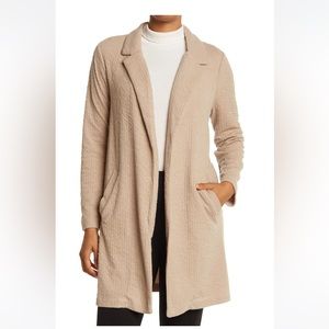 Melloday Soft Knit Topper Coat in Sand